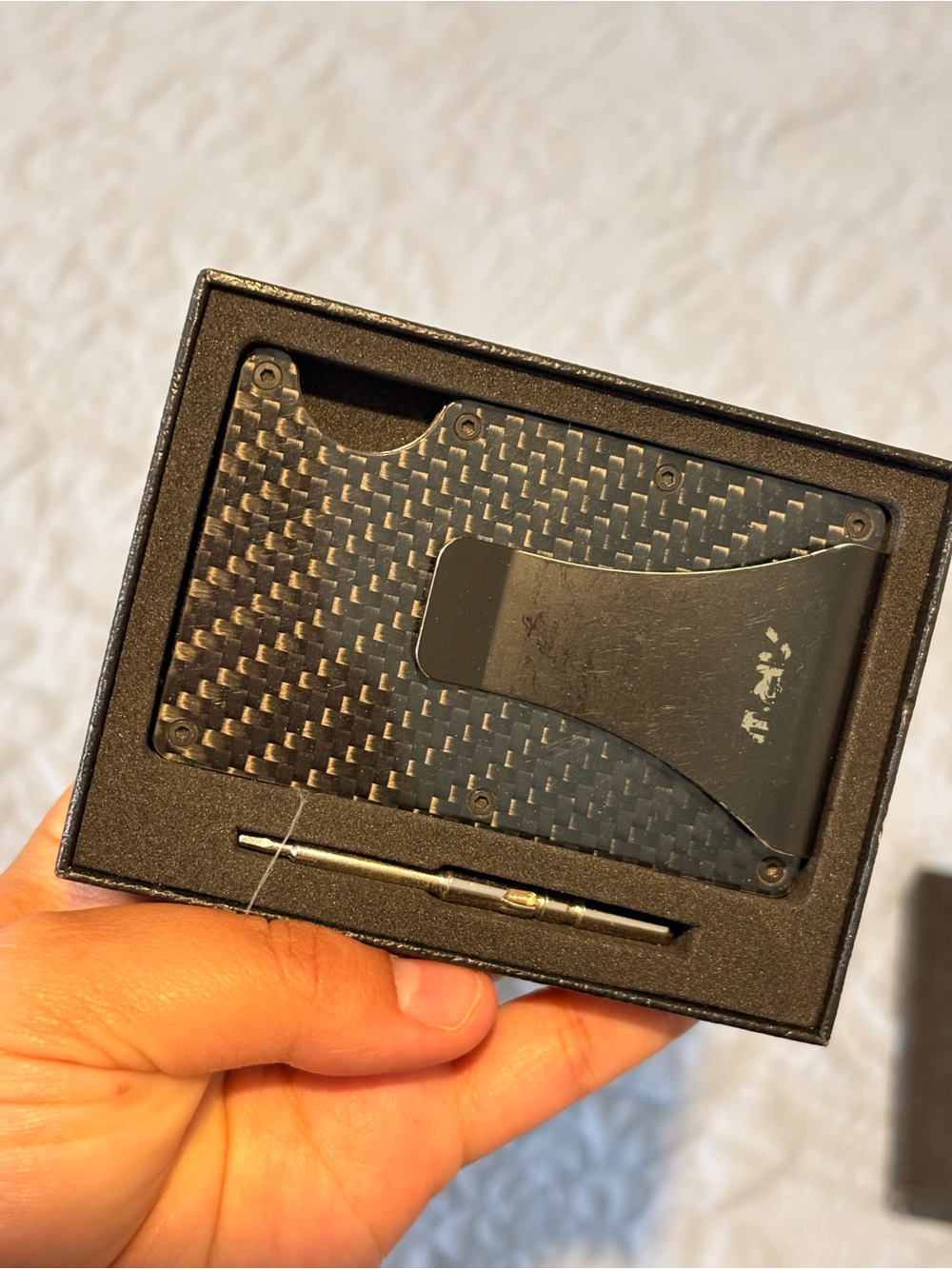 Carbon Fiber Card & Money Clip Wallet - Black